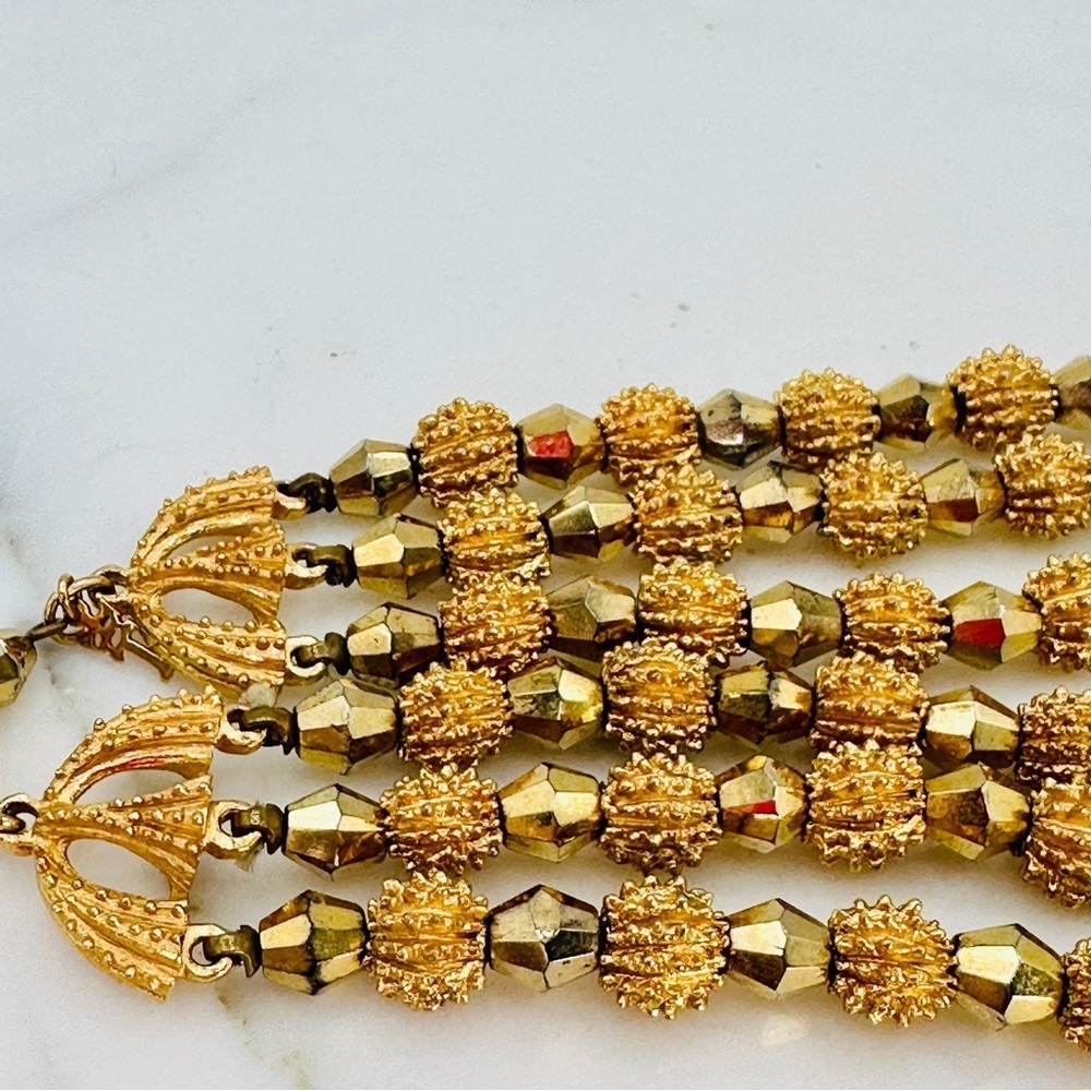 Crown Trifari Alfred Philippe Necklace 1962 Electra Collection 3 Strand MCM